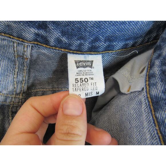 Levi's 550 12 Mis Blue Jean Denim Pants Relaxed Fit Tapered Leg Barrel Leg VTG - Picture 5 of 7